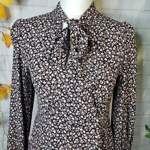 Dainty Floral Paris Atelier & Other Stories Neck Tie Mini Dress womens S small